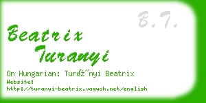 beatrix turanyi business card